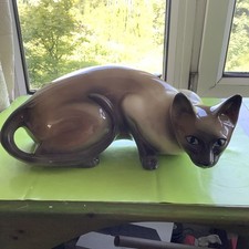 Vintage Large Trentham Pottery Siamese Cat Figurine