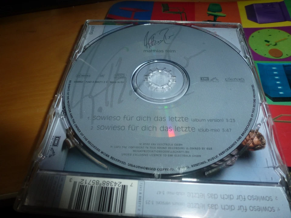 Matthias Reim Maxi-CD Sowieso für dich das letzte - Bild 3 von 3