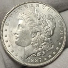 1887 P Morgan Silver Dollar, AU Condition, 90% Silver US Coin, Morg-8741p