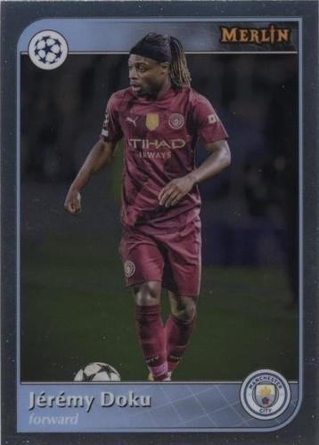 Jérémy Doku 2024-25 Topps Merlin UCC - Green Refractor /99 #157 