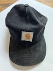 老式 Carhartt 卡车司机帽子平沿帽美国制造黑色