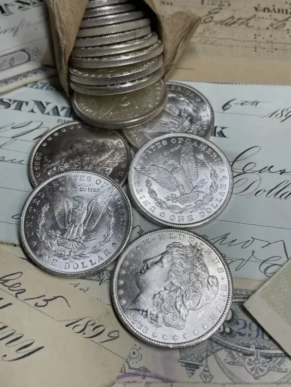 Morgan Dollars 1878-1893 CC Lot of 5 Uncirculated Mixed Dates AU/BU Coins-US - Image 3 of 3