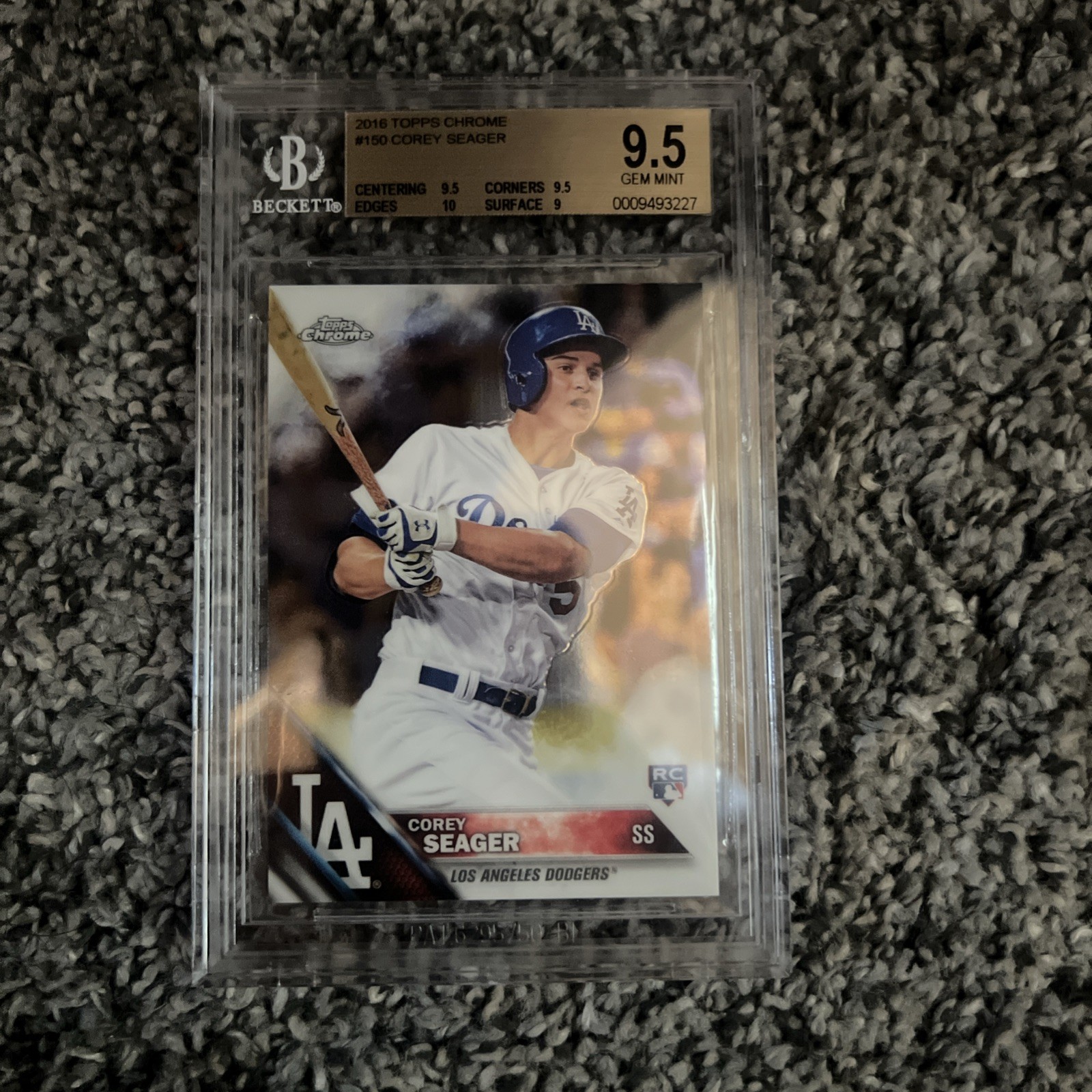 Corey Seager  2016 Topps #85 Gold /2016 BGS 9.5 True Gem Rookie (RC)