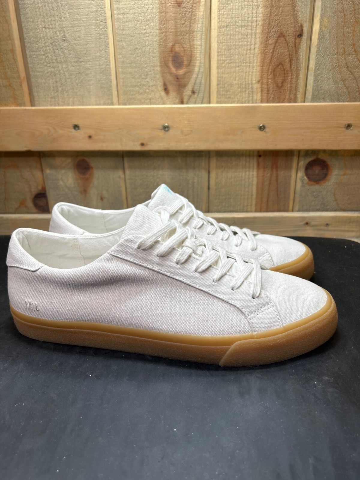 SAOLA Sneakers stringate Madewell uomo 10 5 donna 12 in tela bianca con suola in gomma