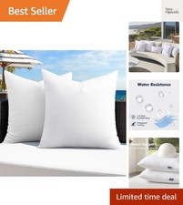 Pack of 2 24x24 Outdoor Pillow Inserts, Outdoor Throw Pillows Water-Resistant...