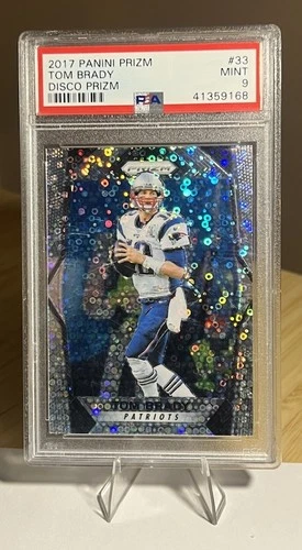 TOM BRADY 2017 PANINI PRIZM DISCO GRADED PSA 9 MINT *