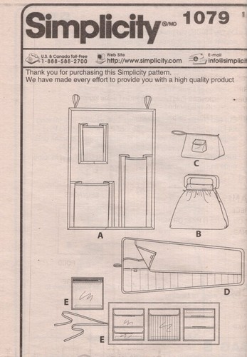 ACCESSORI PORTAOGGETTI MAGLIA E UNCINETTO Semplicity 1079 NON TAGLIATI modello da cucire ©2015 - Foto 2 di 4
