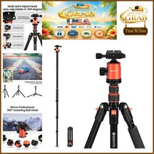 Tripod 77" Camera DSLR Aluminum 360 Degree Ball Head 8kg Load Travel