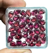 20 Pcs Natural Rhodolite Garnet 7x5mm Pear Cut Loose Untreated Gemstones