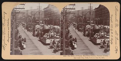 Photo:Salt Lake City Utah USA 1897 Pioneer Jubilee Box Elder County Parade