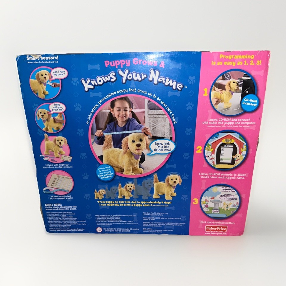 Fisher Price PUPPY GROWS AND KNOWS YOUR NAME Poodle Interactive ...