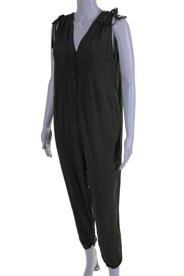 Mono Hatch para mujer con correa de espagueti cuello en V pierna recta verde talla 1 Foto 2 de 4