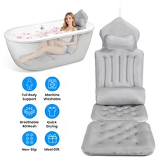 Full Body Bath Pillow with Headrest Lumbar Support Quick-Drying Bathtub Cushion