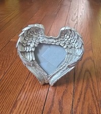 Vintage Angel Wings Picture Frame Silver Tone For 3"  3" Photo