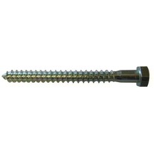 Lag Screw, 1/4 In, 5 In, Steel, Zinc Plated Hex External Hex Drive, 100 Pk,