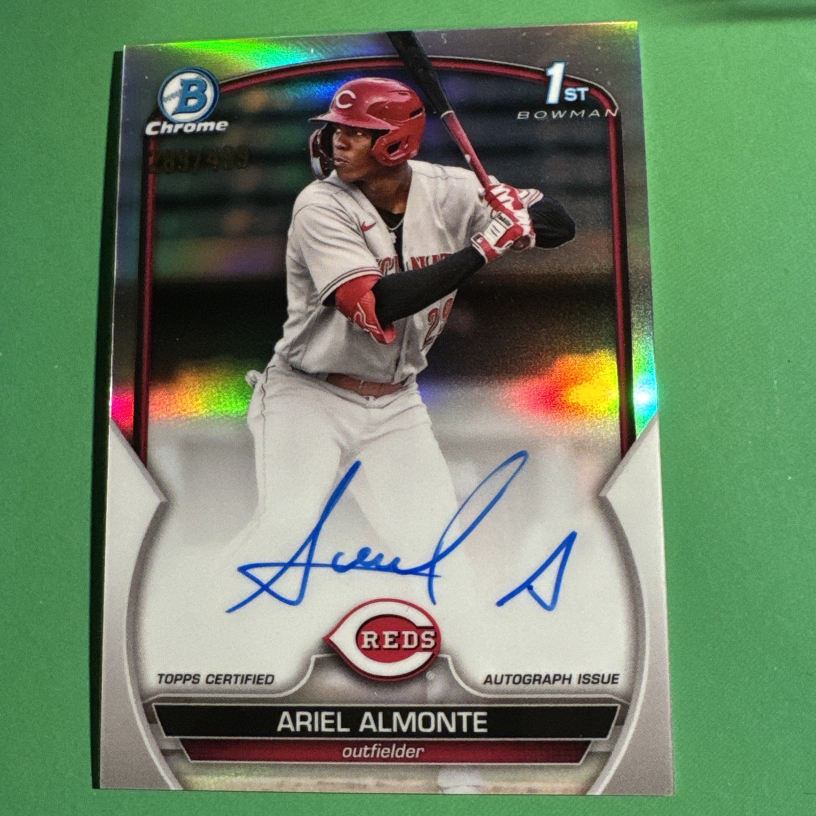 2023 1st Bowman Chrome ~ Ariel Almonte ~ Refractor /499 ~ Auto ~ Cincinnati Reds