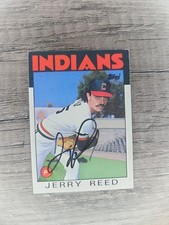 1986 Topps Jerry Reed Autograph Card Indians Signed, Auto #172