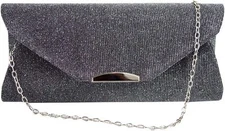 ZLMBAGUS Evening Clutch Purse Bag Party Prom Wedding Envelope Dark Grey 