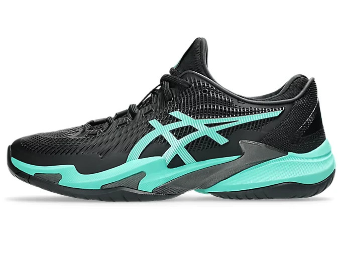 ASICS COURT FF 3 AC 1041A370 002 Black Aurora Green Tennis Shoes