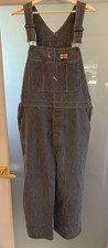 Dickies Bib Overalls Men's 40 x 32 Indigo White Hickory Stripe Regular Fit