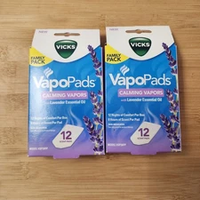 ( 2 PACK ) Vicks - VapoPads CALMING VAPORS Lavender - 12 Scent Pads  FAMILY PACK