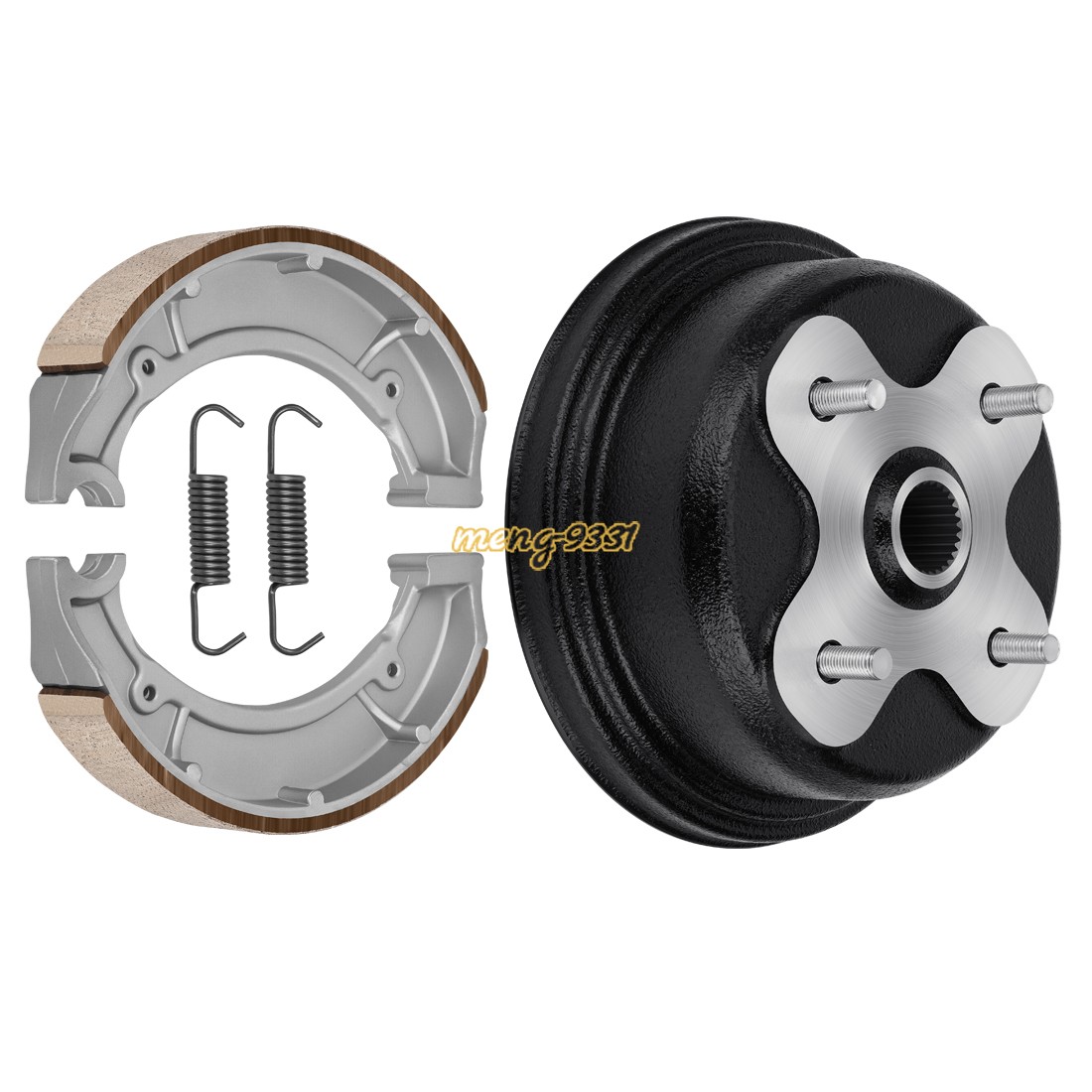 Rear Brake Drum Hub & Shoes Kit for Yamaha Big Bear 350 Kodiak 400 Grizzly 600