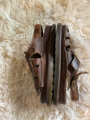 Vintage Y2K Dr Doc Martens Brown Leather Fisherman Sandals  display picture 3