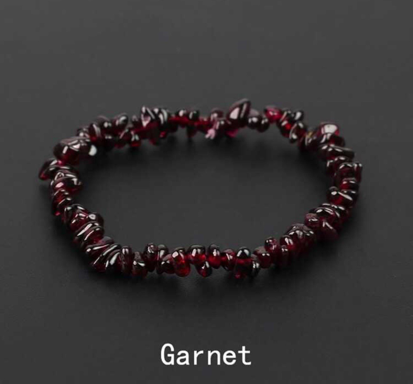 Bracelet grenat rouge foncé en pierre naturelle élastique de 8mm pour femme