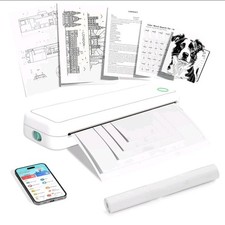 Portable Wireless Printer USB Rechargeable Thermal Printer In Black