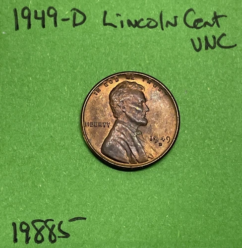 1949 D Lincoln Wheat Cent / Penny 1c Uncirculated US Coin See Pics
