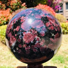 9.43LB  Natural  Firework red garn Quartz polished sphere crystal  ball healing