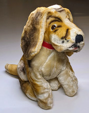 UNIQUE Vintage STEIFF 1960's BASSET hound dog 9" 22cm GREAT CONDITION