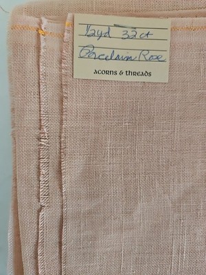 HALF-YARD 32ct Zweigart PORCELAIN ROSE Linen Cross Stitch Fabric 35''x27''