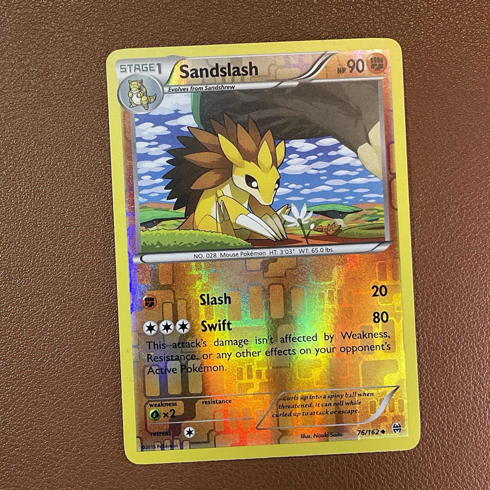 Sandslash 76/162 - XY Breakthrough Reverse Pokemon Holo Foil Rare
