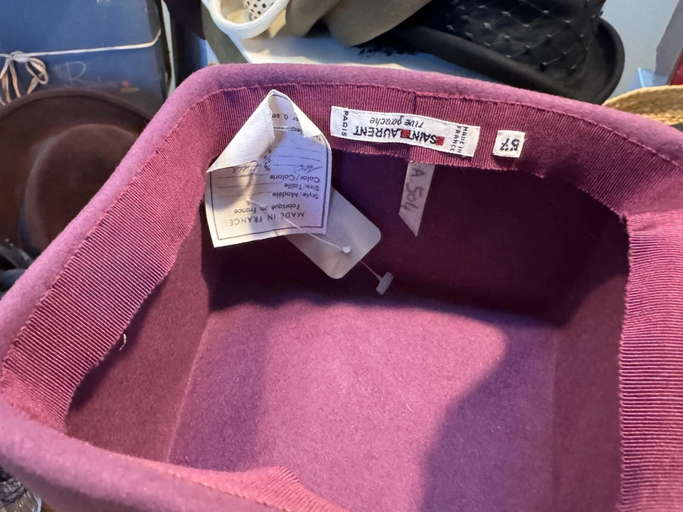 Saint Laurent - Sombreros Rive Gauche para mujer - Verde militar y malva Foto 4 de 4