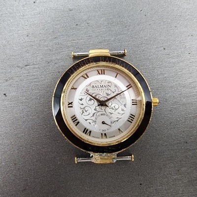 Balmain Watch Men 31mm Champagne Dial Gold Tone Round ETA 67 New Battery 