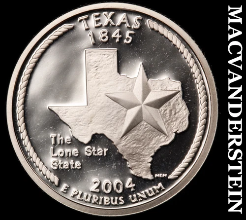 2004-S Texas Quarter- Silver Choice Gem Proof Luster No Reserve #J3143