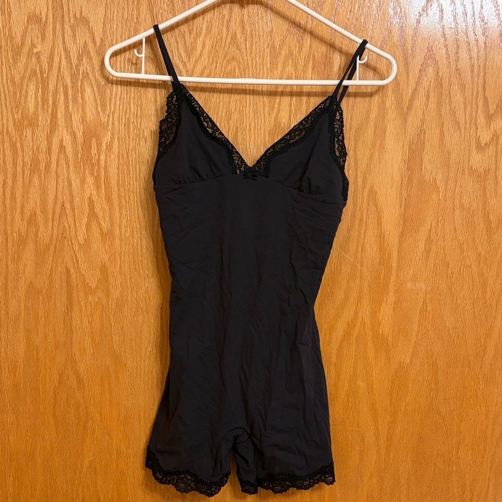 NWT Skims Fits Everybody Lace Triangle One-Piece Women's Size M Onyx image 3