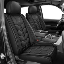 Seat Covers Full Set For 2022-2026 Toyota Tundra Crewmax Double Cab Faux Leather Seat Covers Full Set For 2022-2026 Toyota Tundra Crewmax Double Cab Faux Leather