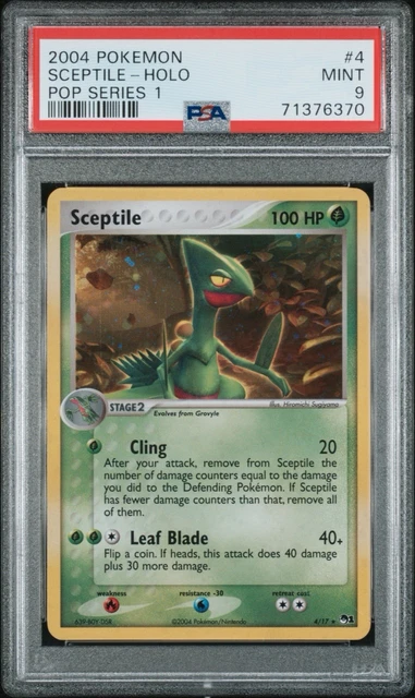 2004 POKEMON POP SERIES 1 SCEPTILE #4/17 RARE PROMO HOLO FOIL PSA 9 SWIRL
