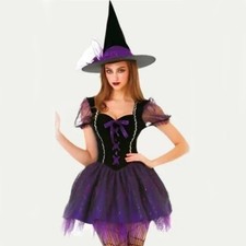 Halloween Costume Wicked Witch Black Dress Hat Adult Women  s Size Small