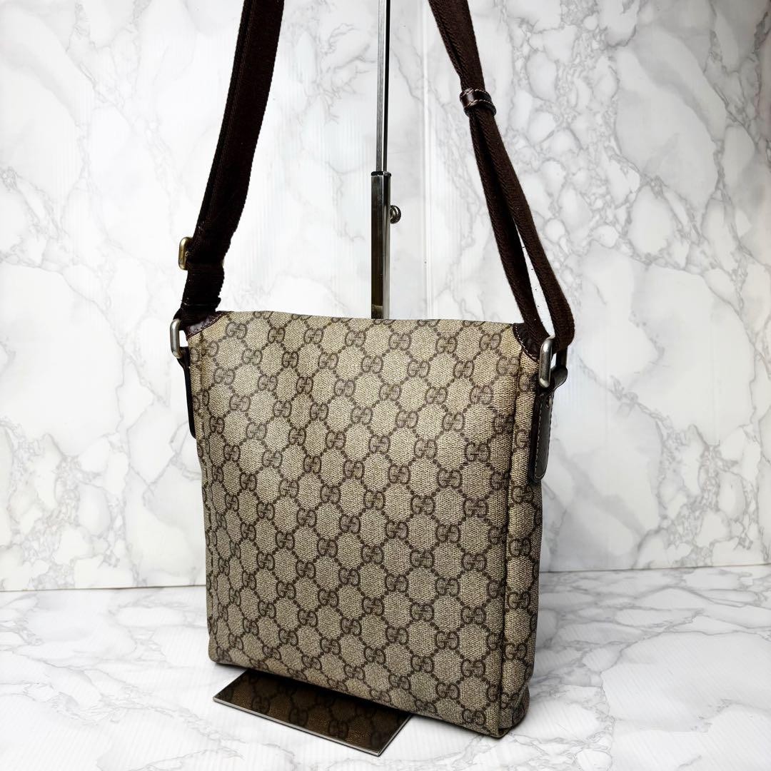 Vintage 80s Gucci GG Supreme PVC Crossbody Shoulder Bag Excellent Condition