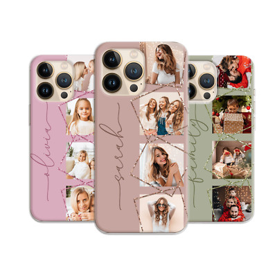 Handyhülle mit Namen personalisiert Foto Collage für iPhone 11 12 15 16