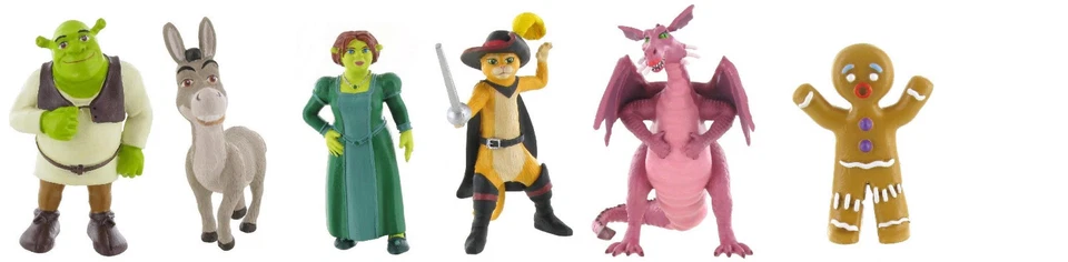 Comansi Shrek Esel Fiona der gestiefelte Kater Drache Lebkuchenmann Spielfiguren
