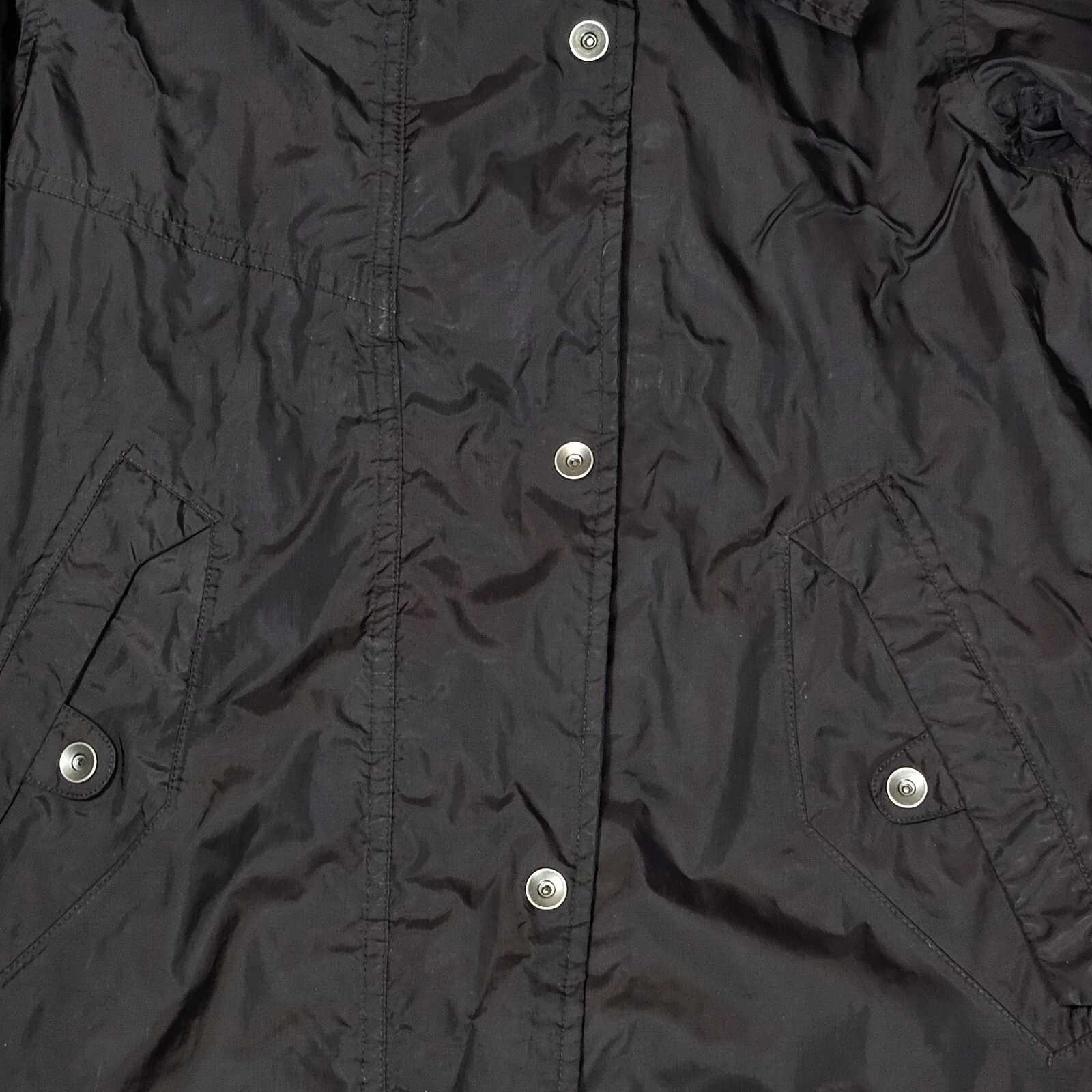 nau oslo hooded lined windbreaker raincoat zip snap jacket