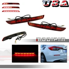 For 2022-up Honda Civic Red Lens Rear Bumper Brake Turn Signal Tail Lamp Lights