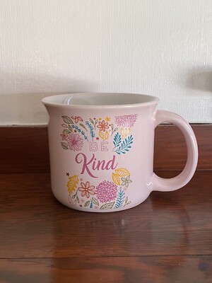 Rare Find  Floral Pattern Pink Soft Ton Large Ceramic Coffee Tea Cup Mug Collect