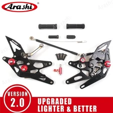 Arashi Rearsets Footpegs Pedals Footrest For Yamaha YZF R1 YZF-R1 2004 2005 2006