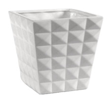 VASO IN CERAMICA QUADRATO CENTROTAVOLA EVENTI CONO CLASSICO MODERNO 15*13 cm