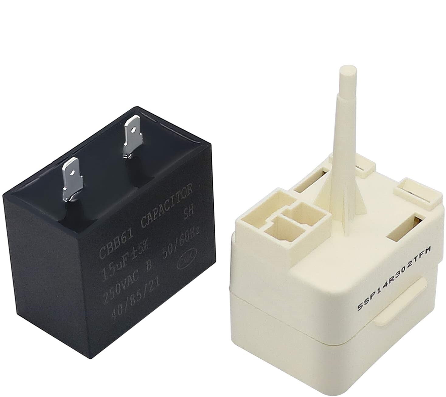 Kenmore Frigidaire Refrigerator Compressor Relay Start and Overload and capacito-image